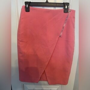 Loft Pink Asymmetric Elegant Pink Pencil Skirt -4